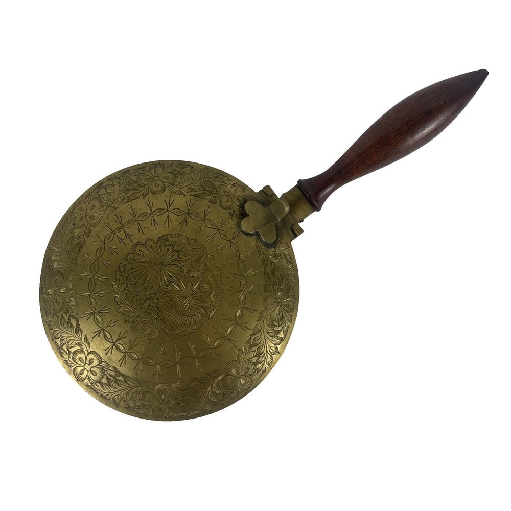 Indian Aftab Pan with Engraved Hinged Lid Vintage Decorative